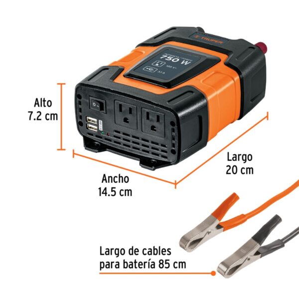 Inversor De Corriente De 750w. Truper/ INCO-750 - SC0019082 - Imagen 3