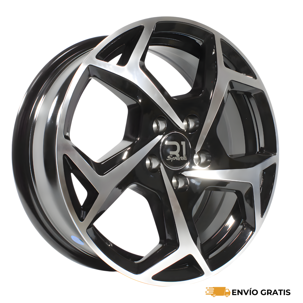 Rines 15” 5x100 R1 Sport Black Machine Face (Juego de 4) | SC0019590
