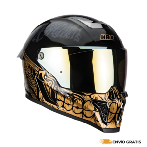 Casco HAX Integral Black Pearl Bandit Negro/Dorado Brillo (Talla L) | SC0019718