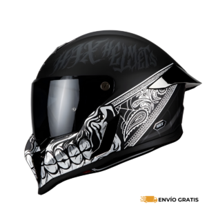 Casco HAX Integral Black Pearl Bandit Negro/Plata Mate (Talla L) | SC0019720