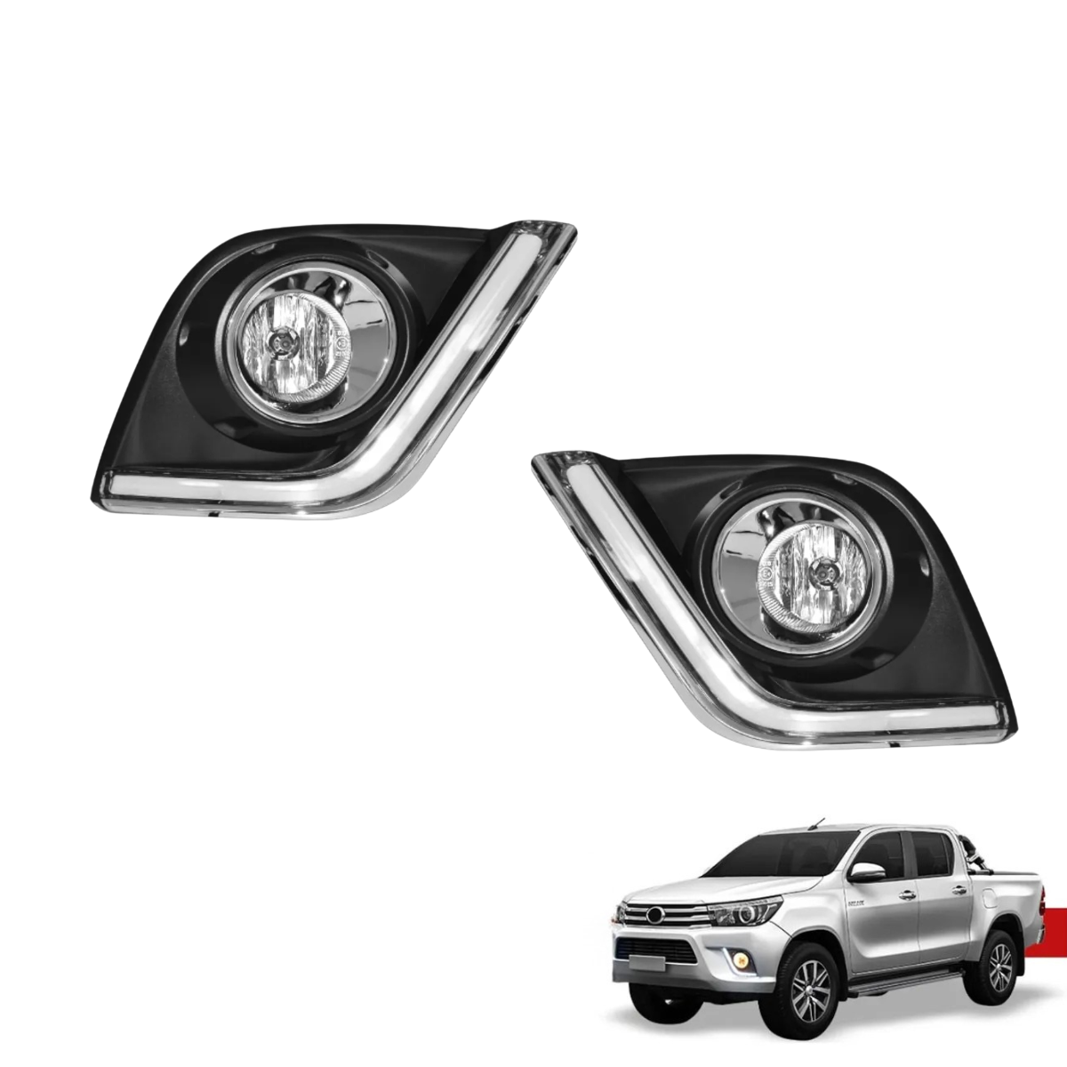 Faros auxiliares para Hilux 2016-2025 Halógeno con Bisel DRL | SC0019729 - Imagen 4