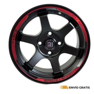 Rines 13" de aluminio 4x100 Modelo JA036 Matt Black + Red (Juego de 4)  SC0019781