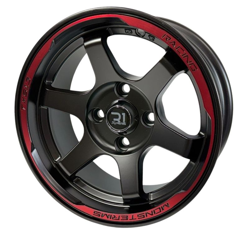 Rines 13" de aluminio 4x100 Modelo JA036 Matt Black + Red (Juego de 4) SC0019781 - Imagen 3