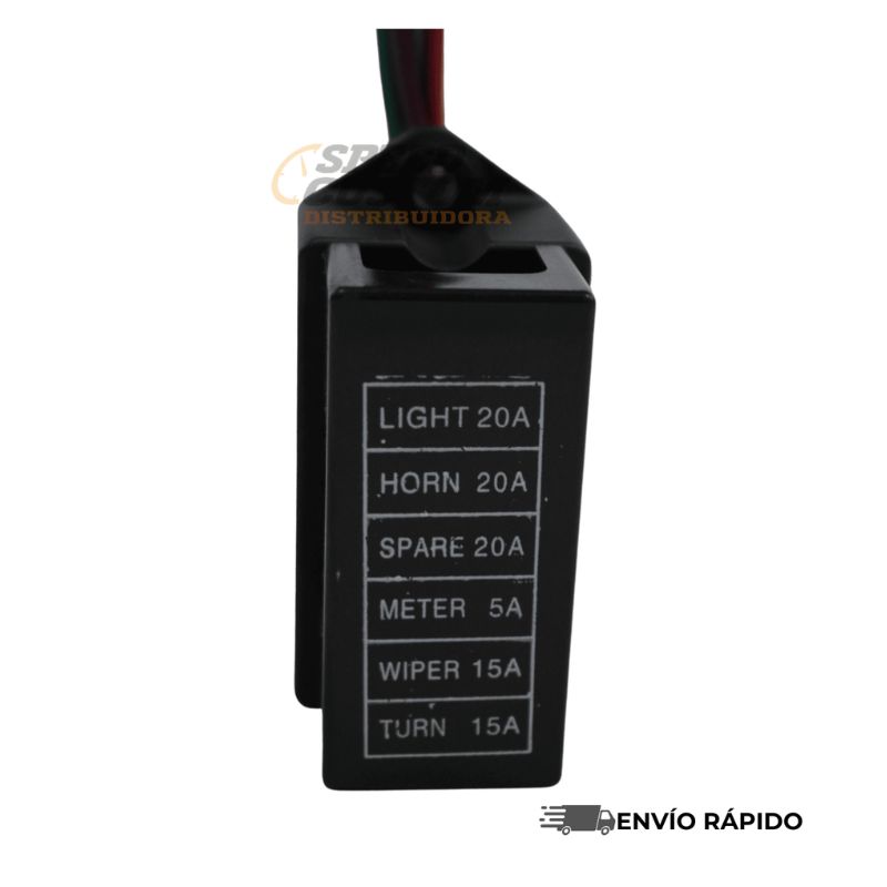 Tablero Porta Fusibles Automotriz de 6 Vías Compatible con Sistemas de 12V y 24V | SC0017628