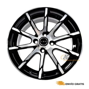 Rines de Aluminio Deportivos Modelo Milan 16X7.0 4X100 Compatible con Aveo, Yaris Tsuru, March, Gol, Mazda3, Rio SC0018229