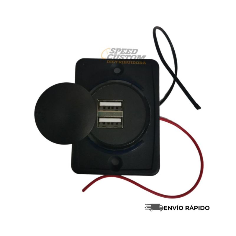 Conector USB para Automóvil con 2 entradas para carga USB C/TAPA GIRATORIA SC0018541