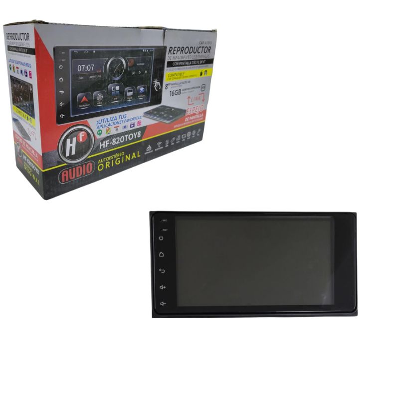 Autoestereo con Pantalla 8 Táctil HF-820TOY8 Bluetooth USB, CD y DVD SC0018557 - Imagen 2