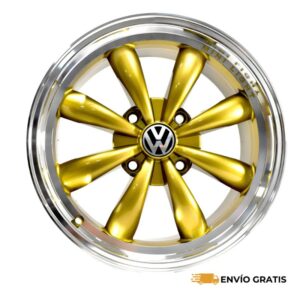 Rines de Aluminio Modelo Minilight 17X7.0 4-130 Aplicación Directa para VW Sedan, Vocho Color Gold SC0018593