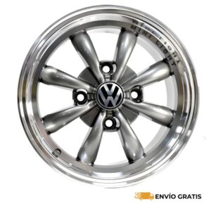 Rines 17x7 Barrenacion 4/130 Para Vocho Vw Logo Gun Metal