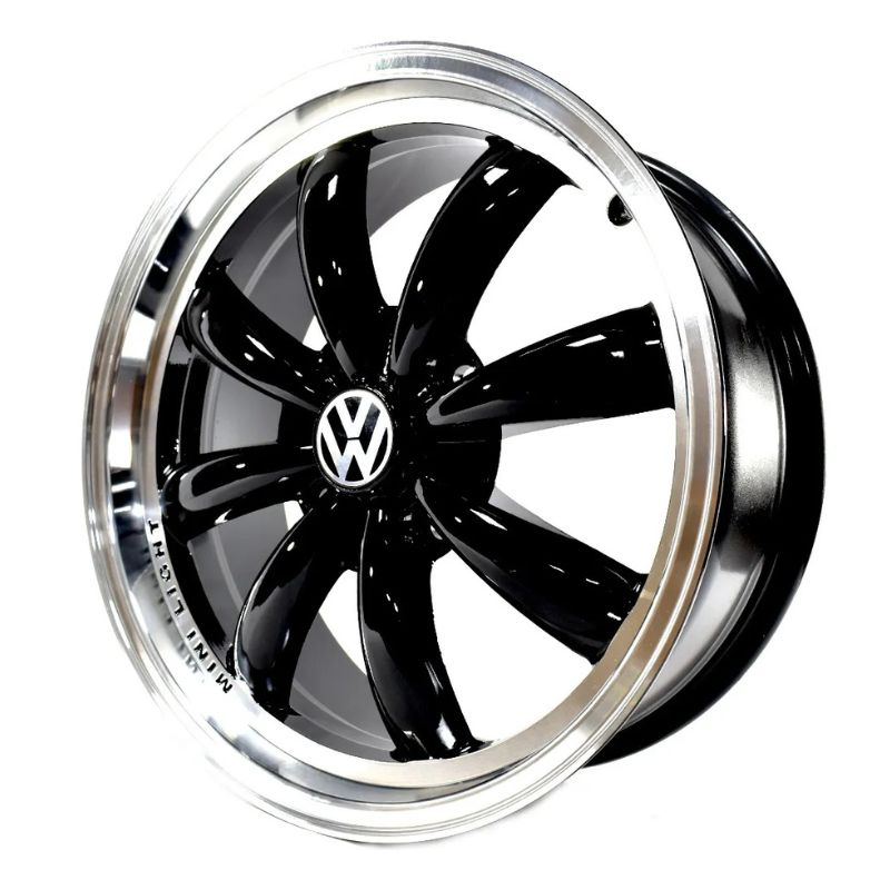 Rines 15x6.5 Barrenacion 4/130 Para Vocho Vw Logo Black Diam - Imagen 2