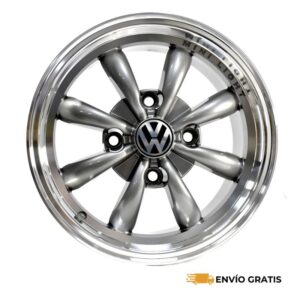 Rines 15x6.5 Barrenacion 4/130 Para Vocho Vw Logo Gun Metal