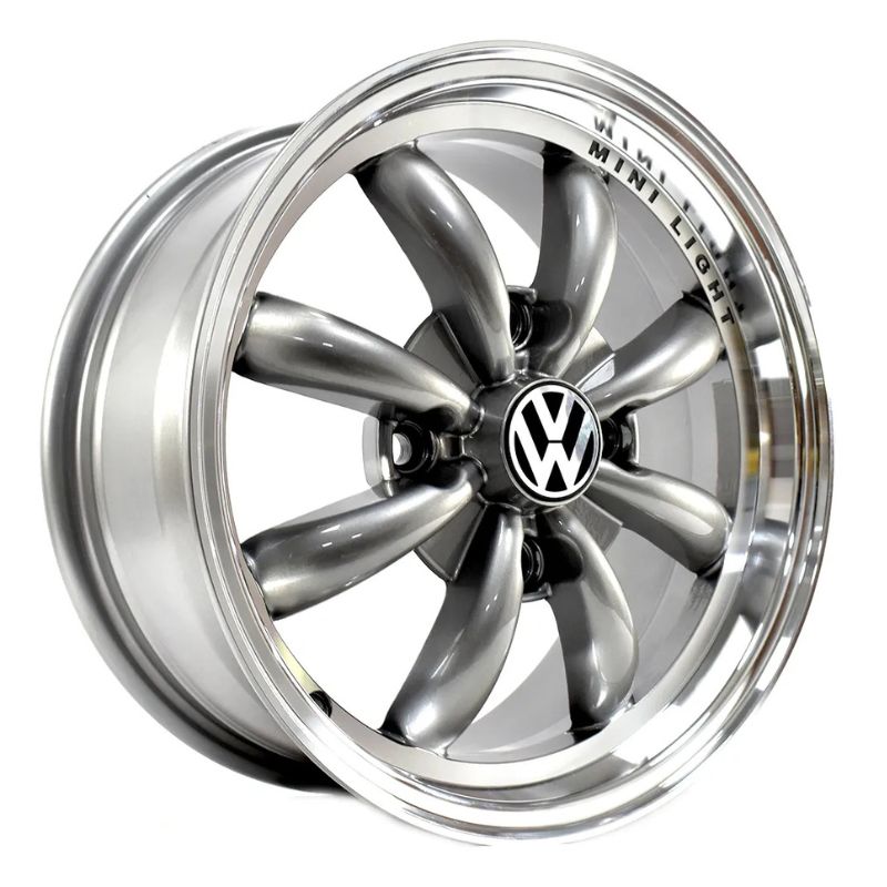 Rines 15x6.5 Barrenacion 4/130 Para Vocho Vw Logo Gun Metal - Imagen 2