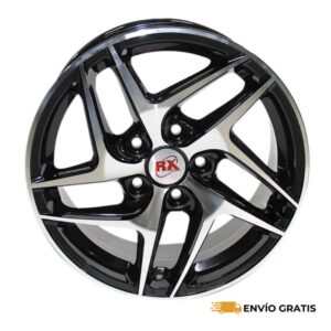 Rines de Aluminio Deportivos Modelo Ferrato 16X7.0 5-112/114 Colo Negro Diamantado Compatible con Jetta, Beetle, Golf, León SC0018635