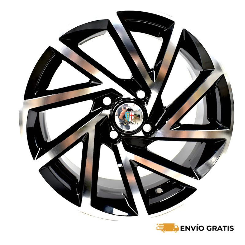 Rines de Aluminio Deportivos Modelo C32 17X6.5 4-100 Compatible con Gol, Aveo, Versa, Spark, Beat, Derby SC0018781