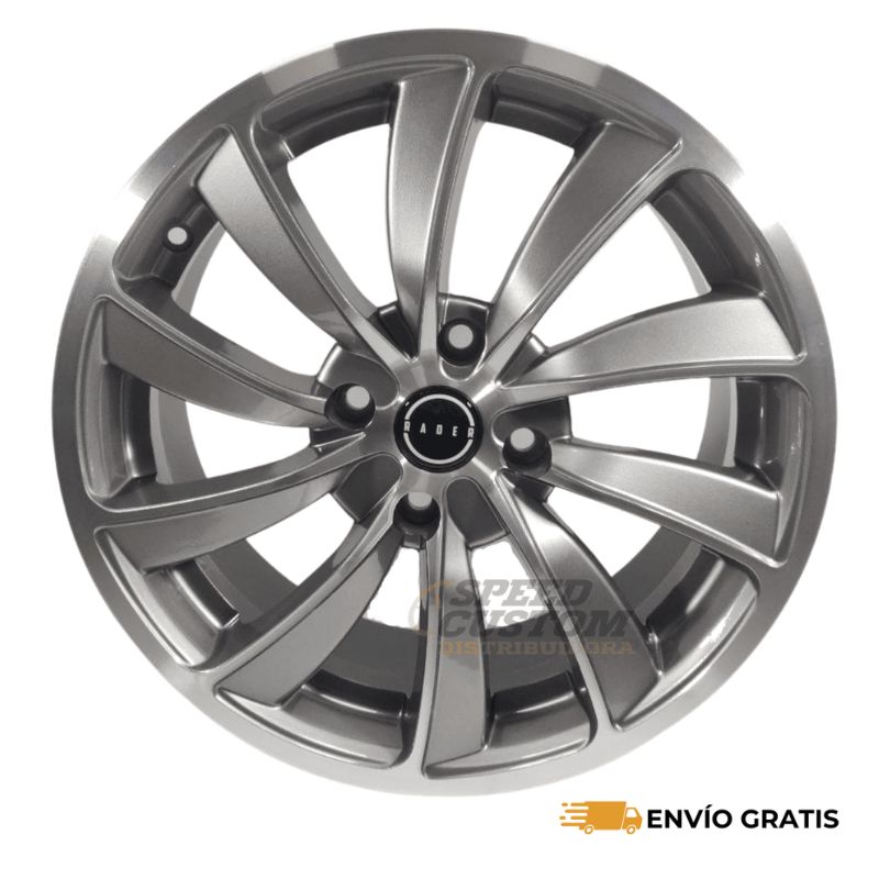 Rines de Aluminio Deportivos Modelo Airvent 17X7.0 4X114 Gris Maquinado Compatible con Toyota Avanza Nissan Sentra SC0018892