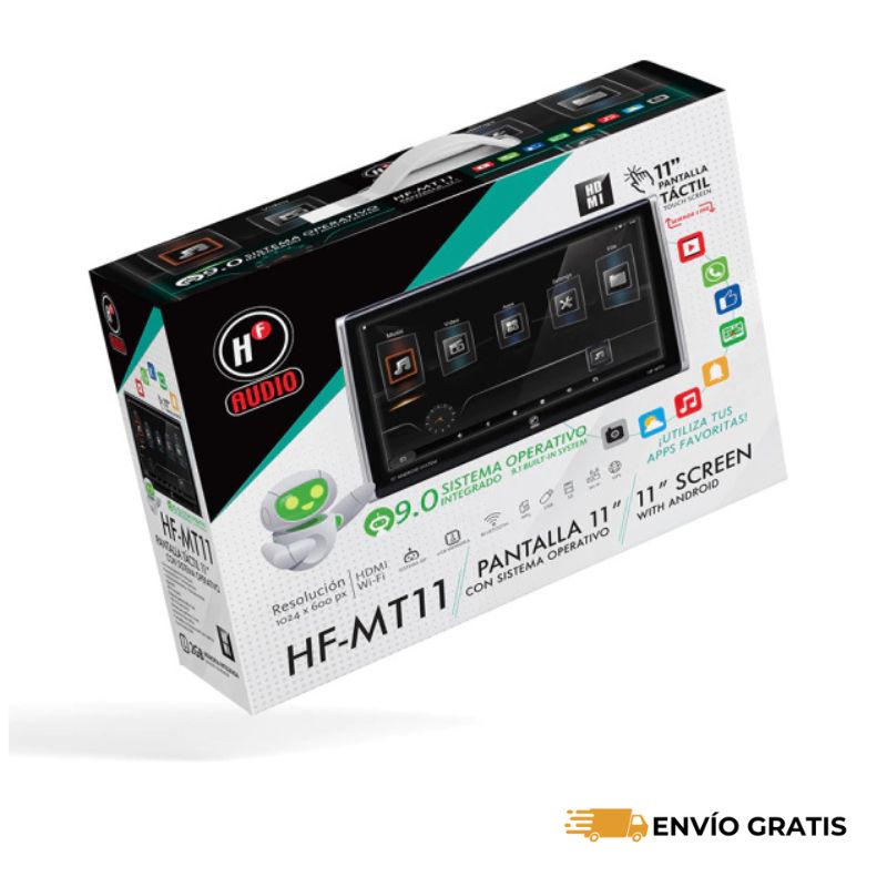 Pantalla Para Cabecera Touch Desmontable 11 USB,SC, Bluetooth. HF-MT11 - SC0019004