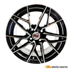 Rines de Aluminio Deportivos Modelo JT207 Color Negro Diamantado 15X7.0 4-100 Compatible con Polo, Corolla, Toledo, Vento, Ibiza.