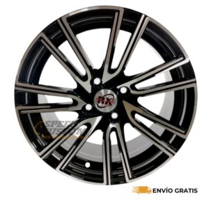 Rines de Aluminio Deportivos Modelo JT176 Color Negro Diamantado 15X7.0 4-100 Compatible con Polo, Corolla, Toledo, Vento, Ibiza.