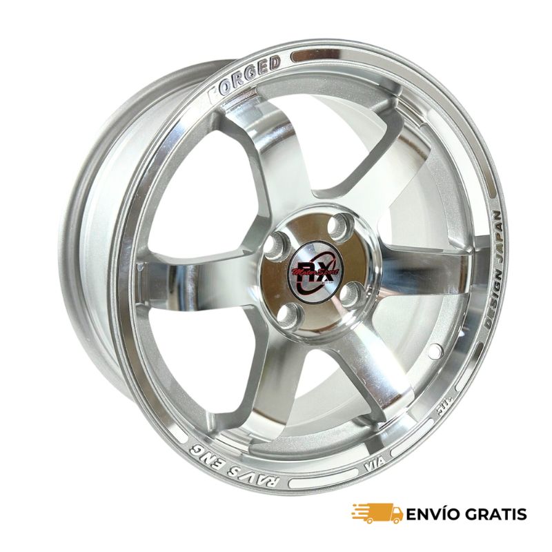 Rines de Aluminio 15 Deportivos 4/100 Modelo Ravseng Silver compatibles con Vw,beat,yaris,aveo,spark,chevy,rio