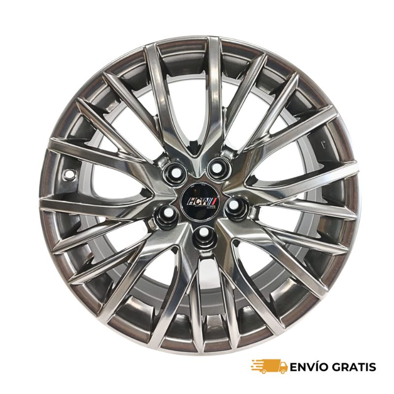 Rines de Aluminio Deportivos Modelo 17B1260A 17X7.0 5-112/114 Color Silver Compatible con Jetta, MG, Mazda3, RAV4, Forte SC0019227