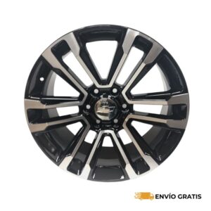 Rines de Aluminio Modelo 2226 20X8.5 6-139.7 Color Negro Diamantado, Juego de 4 Rines Compatible con GM Sierra, Silverado, Cheyenne SC0019259