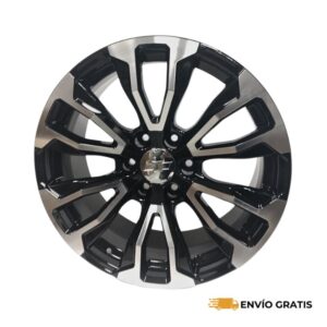 Rines de Aluminio Modelo Beretta 20X8.5 6-139.7 Color Negro Diamantado, Juego de 4 Rines Compatible con GM Sierra, Silverado, Cheyenne SC0019260