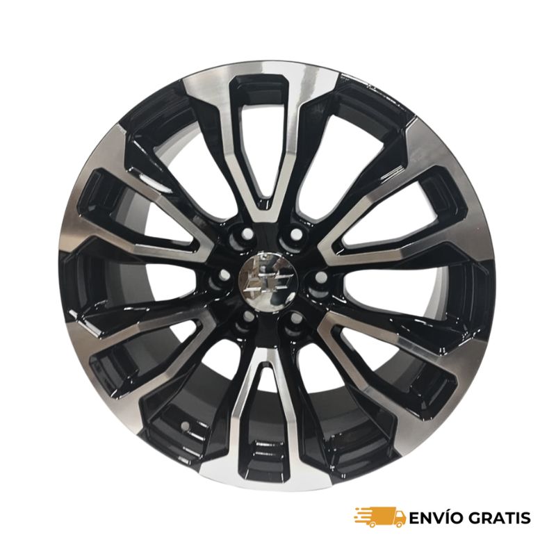 Rines de Aluminio Modelo Beretta 20X8.5 6-139.7 Color Negro Diamantado, Juego de 4 Rines Compatible con GM Sierra, Silverado, Cheyenne SC0019260