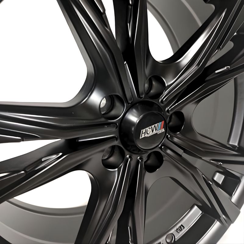 Rines de Aluminio Deportivos Modelo 17Q278B 17X7.5 5-113 Negro Mate Compatible con VW Jetta, Beetle, Golf, Bora, Seat León SC0019266 - Imagen 2