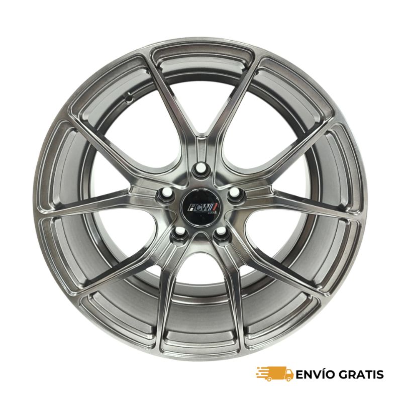 Rines de Aluminio Deportivos Modelo 17N943E 17X7.5 5-113 Gun Metal Compatible con VW Jetta, Beetle, Golf, Bora, Seat León SC0019267