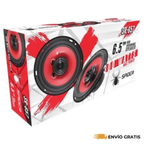 Juego de Bocinas 6.5" Spider SR-657 2 Vías  300W Máx, Color Rojo | SC0019292