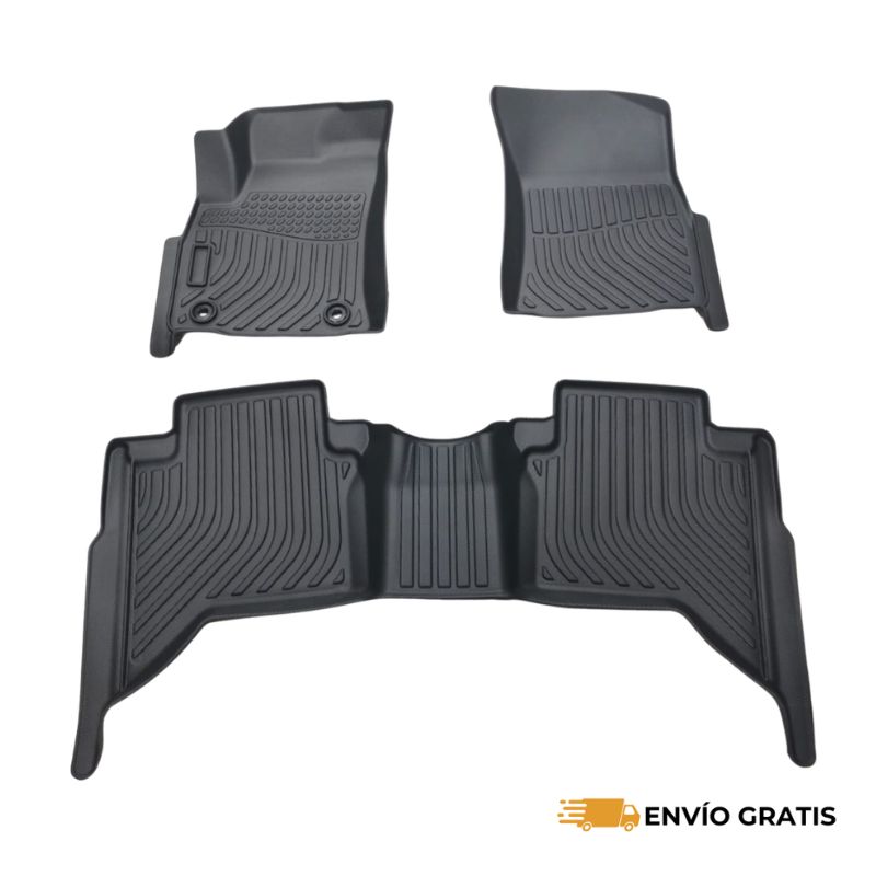 Tapetes de Uso Rudo para Toyota Hilux 2016-2024 Primera y Segunda Fila (Juego de 4) | SC0019313