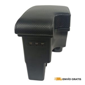 Descansabrazos Para Toyota Hilux C/usb Costura Fibra Carbon