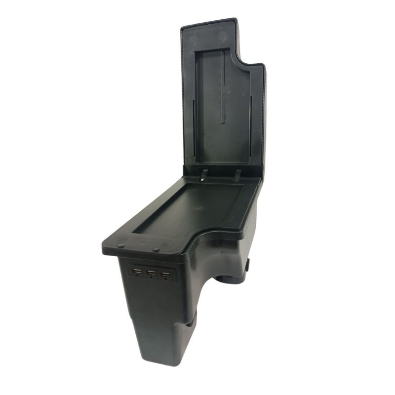 Descansabrazos Para Toyota Hilux C/usb Costura Fibra Carbon - Imagen 2
