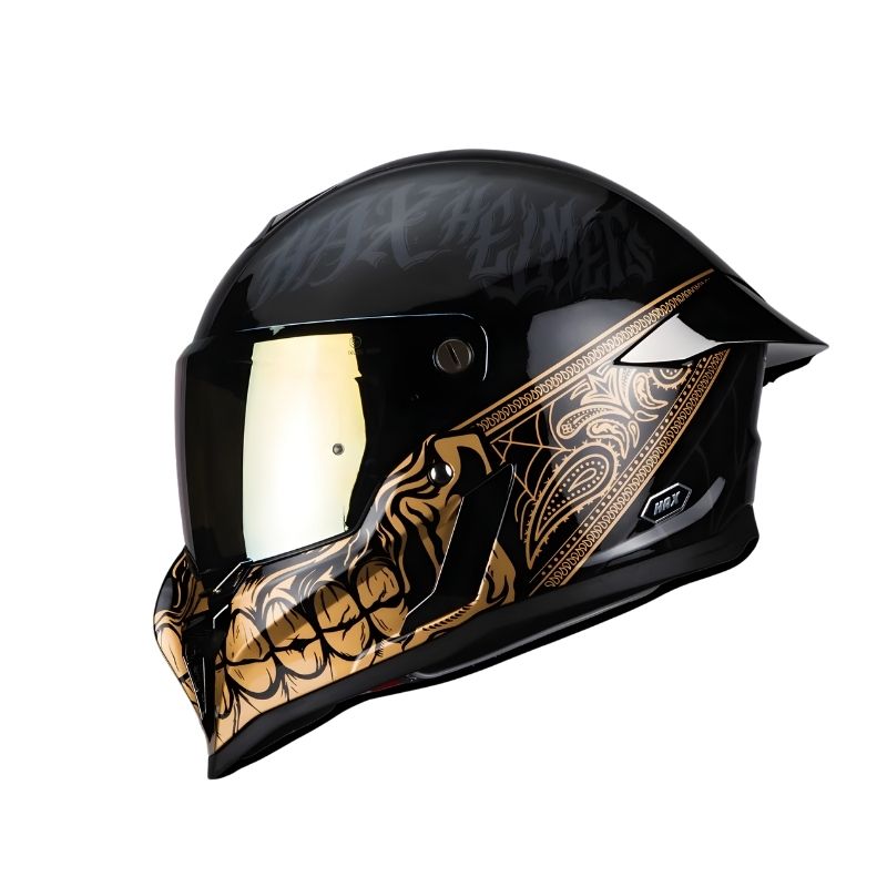 Casco HAX Integral Black Pearl Bandit Negro/Dorado Brillo (Talla L) | SC0019718 - Imagen 2