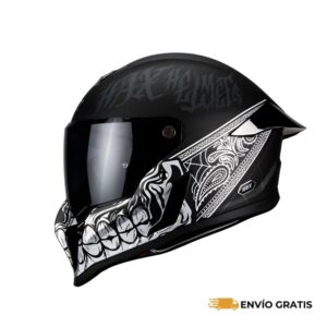 Casco HAX Integral Black Pearl Bandit Negro/Plata Mate (Talla XL) | SC0019721