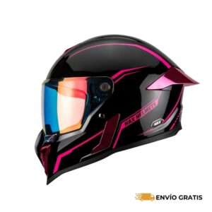 Casco HAX  Integral Black Pearl Negro Rosa Brillante  (Talla M) | SC0019724