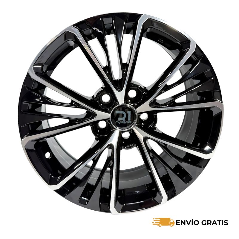 Rines 17? de aluminio 5×114.3 Modelo TH050 Black Machine Face (Juego de 4) Civic, Mazda 3, Sentra, Corolla, CR-V | SC0019732