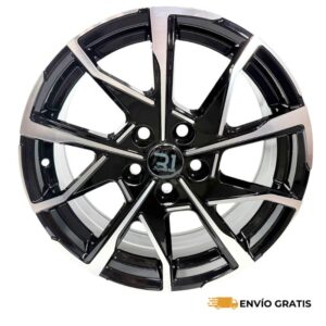 Rines 17" de aluminio 5×114.3 Modelo TH060 Black Machine Face (Juego de 4) - Civic, Mazda 3, Sentra, Corolla, CR-V | SC0019733