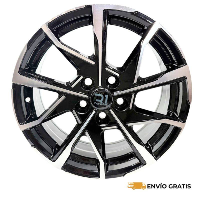 Rines 17" de aluminio 5×114.3 Modelo TH060 Black Machine Face (Juego de 4) - Civic, Mazda 3, Sentra, Corolla, CR-V | SC0019733