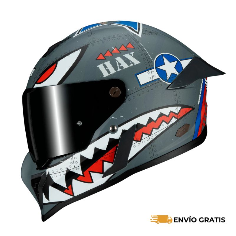 Casco Integral HAX Black Pearl Spitfire Gris Mate (Talla XL) | SC0019772