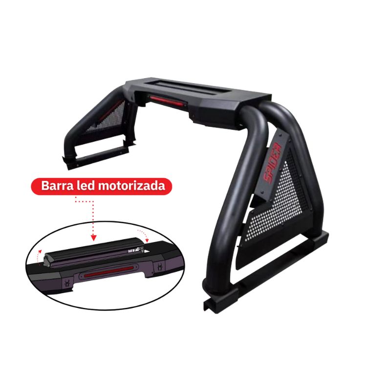 Roll Bar Spider con Barra LED Motorizada para Pick Up Mid Size | SC0019477 - Imagen 2