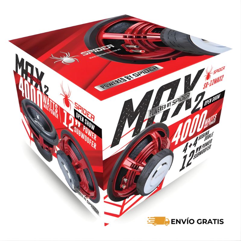 Subwoofer Spider MAX2 de 12" Doble Bobina 4000 W – Modelo SR-12MAX2 | SC0019778