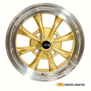 Rines 15" de aluminio Dorado/Plata 4x130 para Vocho (Juego de 4) | SC0019906